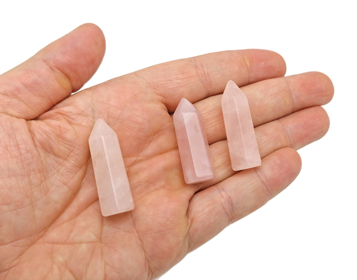 MIX Obelisk Tower Crystal from GemstoneGO, 40mm healing decor with clear and colorful gemstone features on a white background.