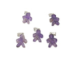 Amethyst gingerbread cookies men crystal pendant by GemstoneGO, featuring mineral specimen design and vibrant purple hue.