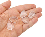 Clear quartz dainty drop crystal pendant from GemstoneGO, ideal for DIY jewelry making, shown hanging with a silver bail.