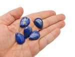 Lapis Lazuli dainty drop crystal pendant for DIY jewelry making, featuring a deep blue gemstone and silver-tone bail from GemstoneGO.