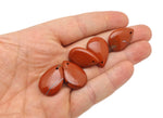 Red Jasper dainty drop crystal pendant for DIY jewelry making, showcasing a polished red jasper gemstone with a silver bail.