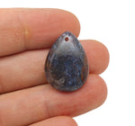 Dainty moss agate drop crystal pendant from GemstoneGO, perfect for DIY jewelry making with natural green and brown stone details.