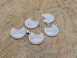 Rose quartz moon pendant with crescent shape from GemstoneGO, showcasing a smooth, polished gemstone on a delicate chain.