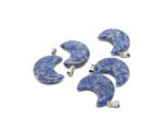 Blue Spot Jasper moon pendant featuring a crescent moon design from GemstoneGO with intricate gemstone details.