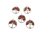 Red Jasper Tree of Life gemstone pendant from GemstoneGO featuring a detailed carved design on a polished red jasper crystal.