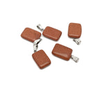Goldstone rectangle-shaped crystal pendant from GemstoneGO, showcasing a shimmering goldstone gemstone on a sleek pendant setting.