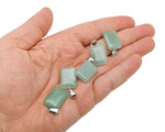 A rectangle-shaped aventurine crystal pendant from GemstoneGO, showcasing a smooth green gemstone with natural gemstone details.