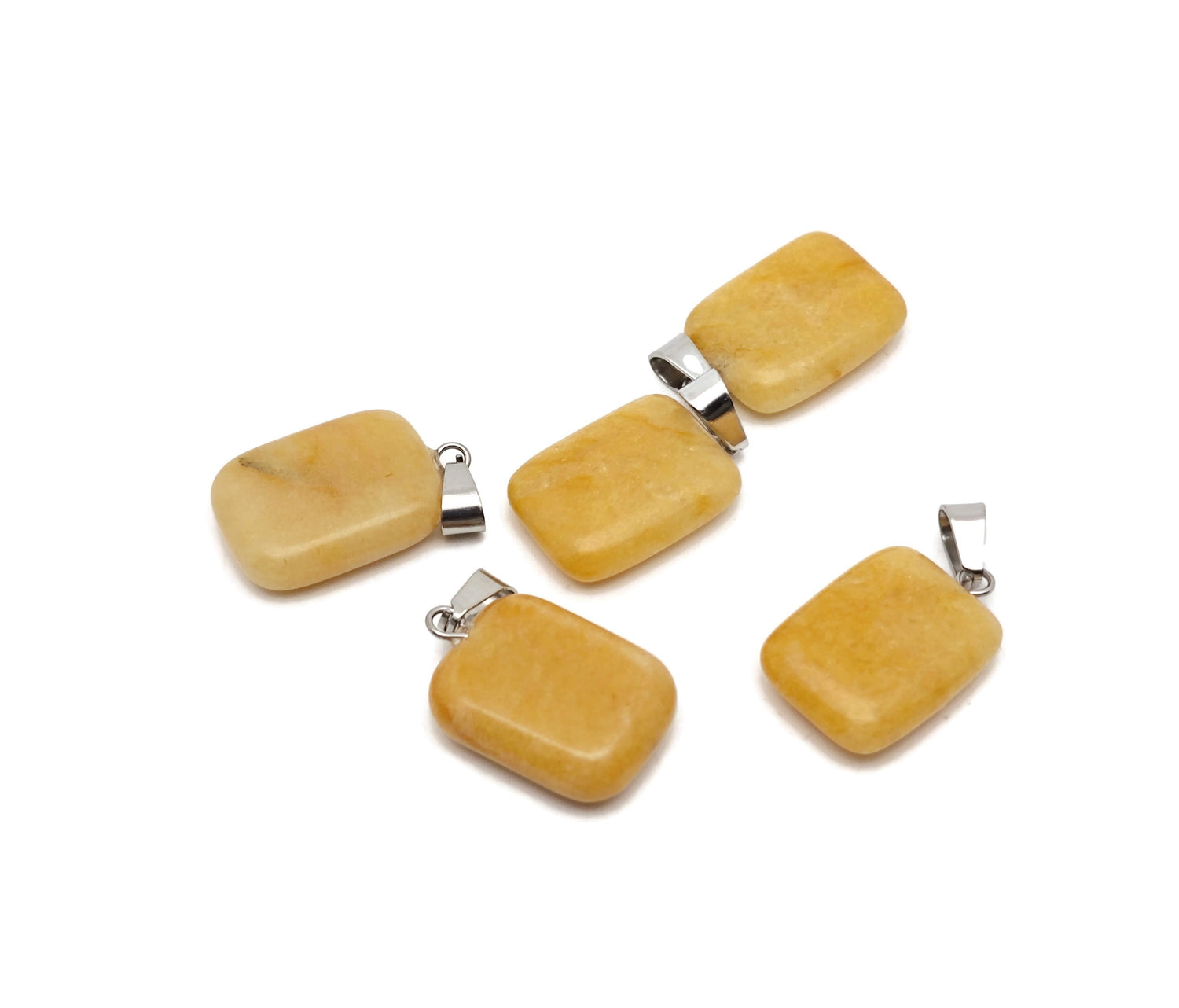Yellow Jade Rectangle Shape Crystal Pendant - Wholesale Gemstones - NC1607