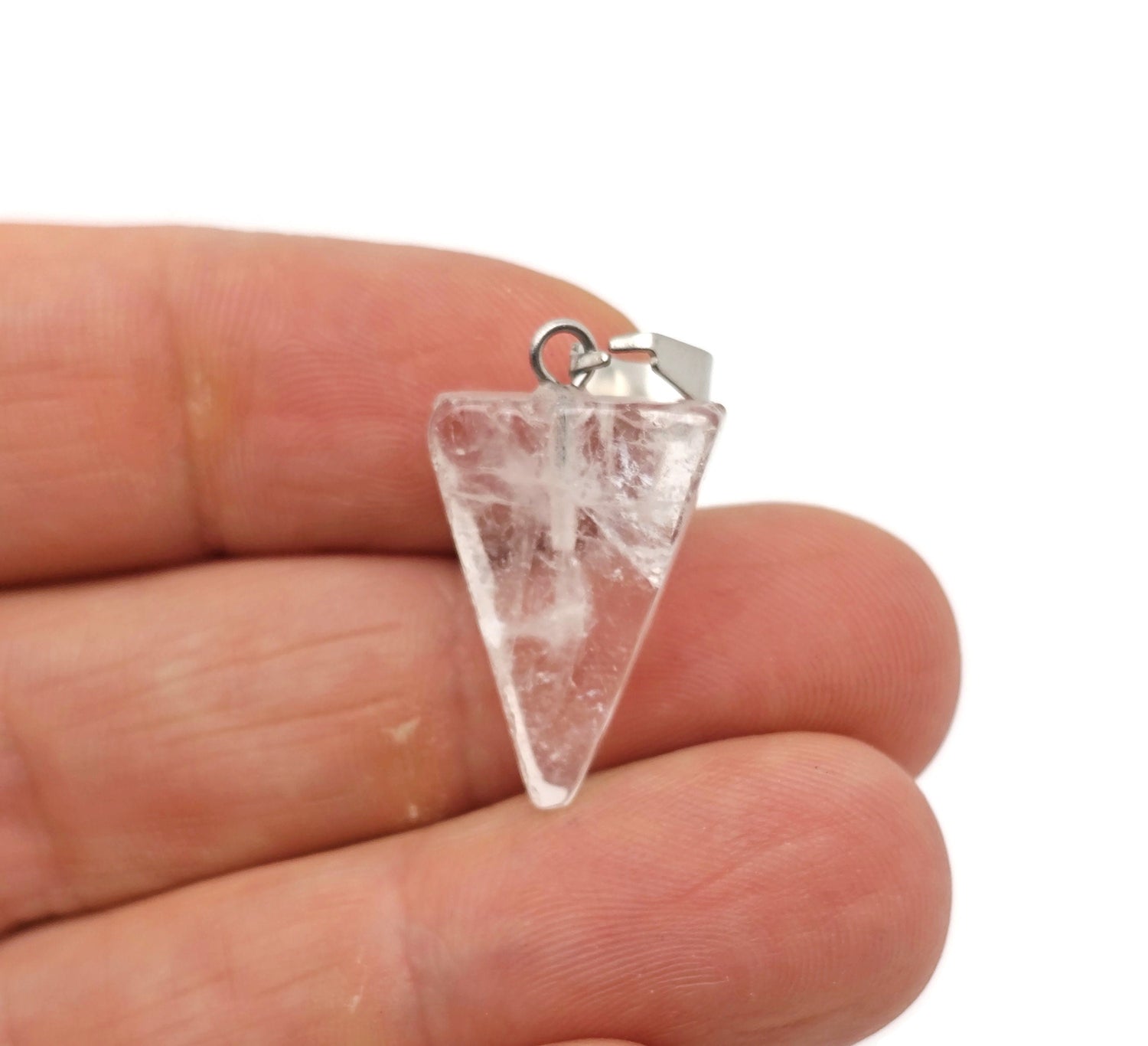 Clear Quartz Triangle Shape Crystal Pendant - Bulk Wholesale - NC1618