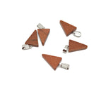 Goldstone triangle-shaped crystal pendant from GemstoneGO, showcasing a sparkling goldstone gemstone with a smooth triangular design.