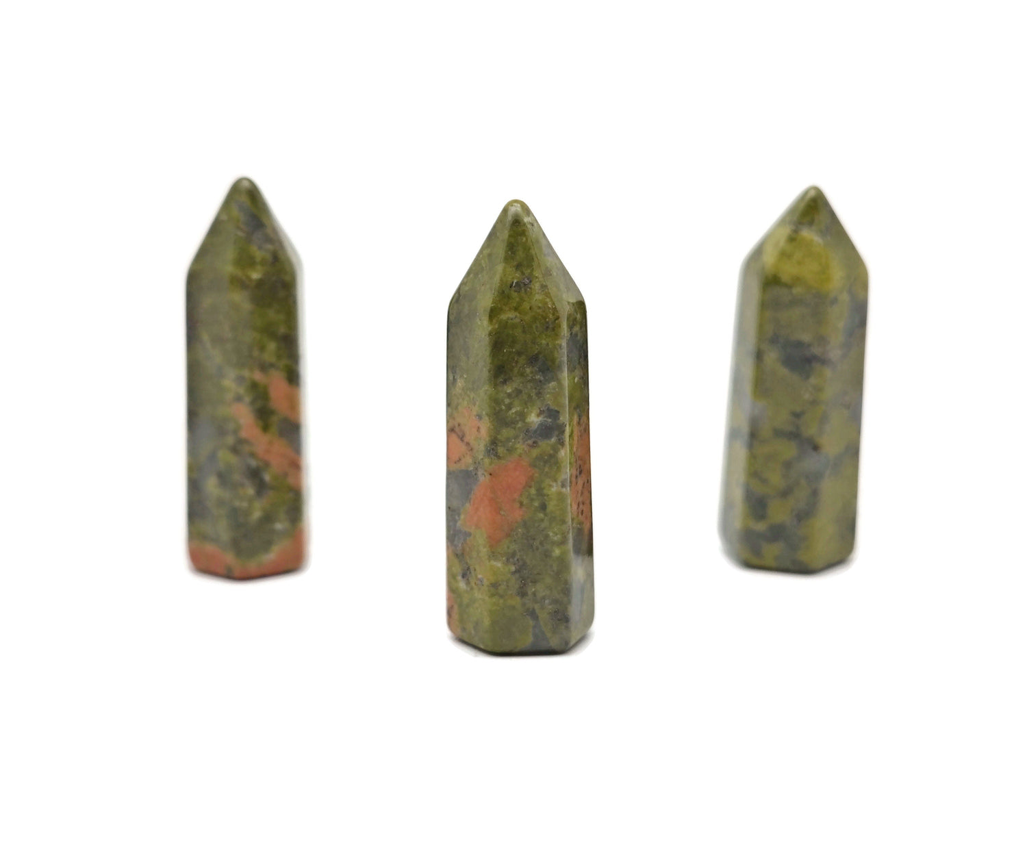 Unakite Obelisk Tower Crystal - 40mm - TW1104