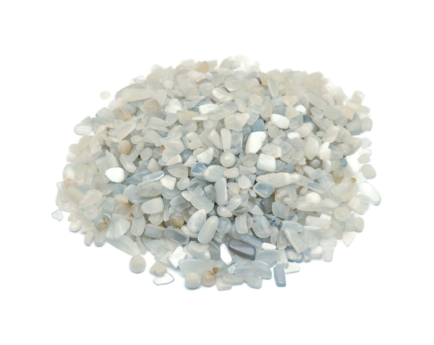 Silver Moonstone Crystal Chips - Semi Tumbled Stone - Bulk - 5-7mm - CP1244