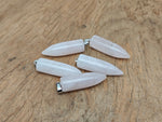 Polished rose quartz bullet gemstone pendant featuring carved details, crafted by GemstoneGO for elegant jewelry.
