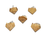 Picture Jasper wolf head pendant from GemstoneGO featuring a carved gemstone wolf's head in earthy tones for jewelry.