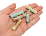 Amazonite bamboo-shaped crystal pendant from GemstoneGO featuring a protective crystal design and natural gemstone appearance.