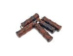 Mahogany Obsidian bamboo-shaped crystal pendant from GemstoneGO featuring protective gemstone design on a silver chain.