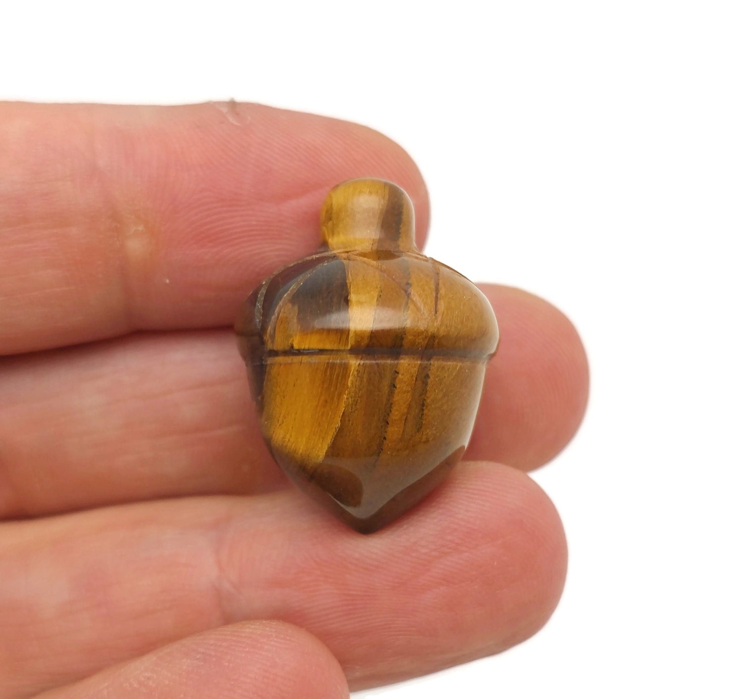 Tiger Eye Crystal Acorn Carved Gemstone - Home Crystal Decoration - 26mm - AC1003