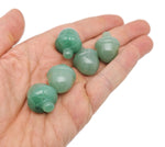A 26mm carved aventurine crystal acorn gemstone for home decoration, featuring green and brown hues, from GemstoneGO.