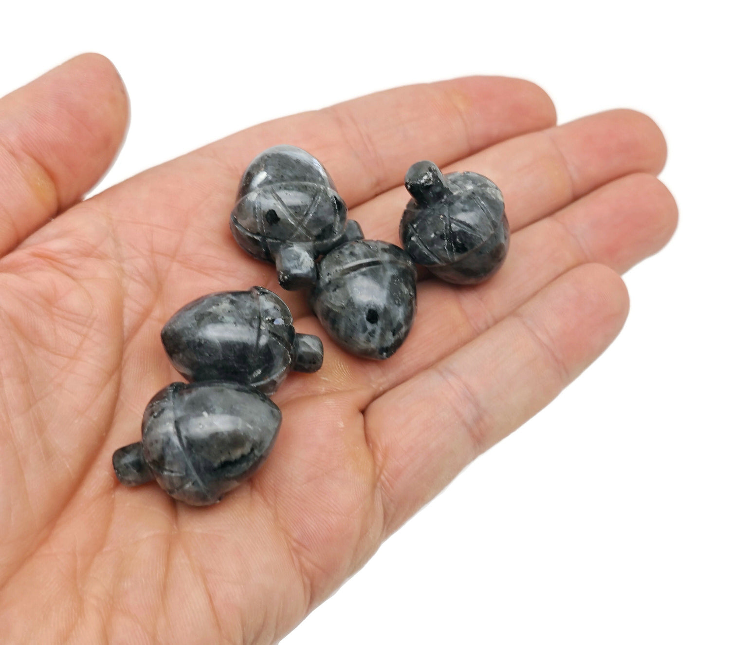 Larvikite Crystal Acorn Carved Gemstone - Home Crystal Decoration - 26mm - AC1009