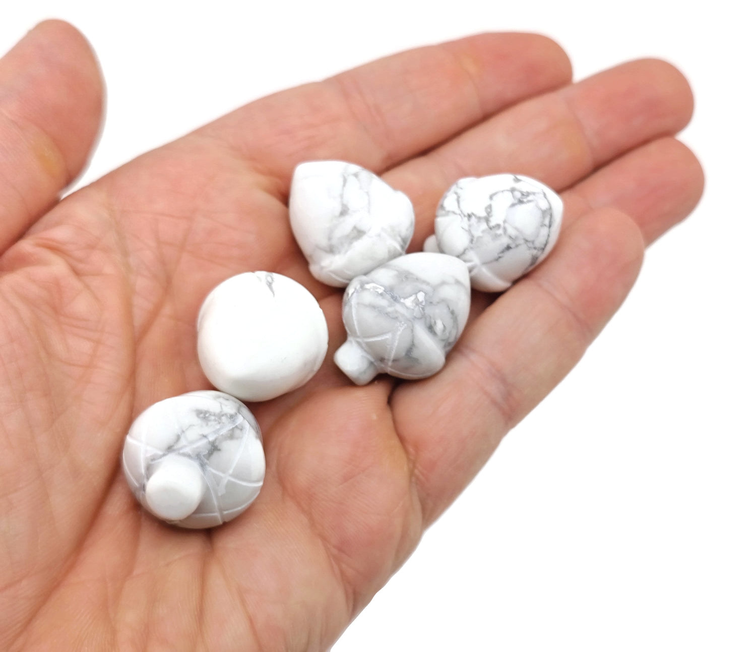 Howlite Crystal Acorn Carved Gemstone - Home Crystal Decoration - 26mm - AC1017