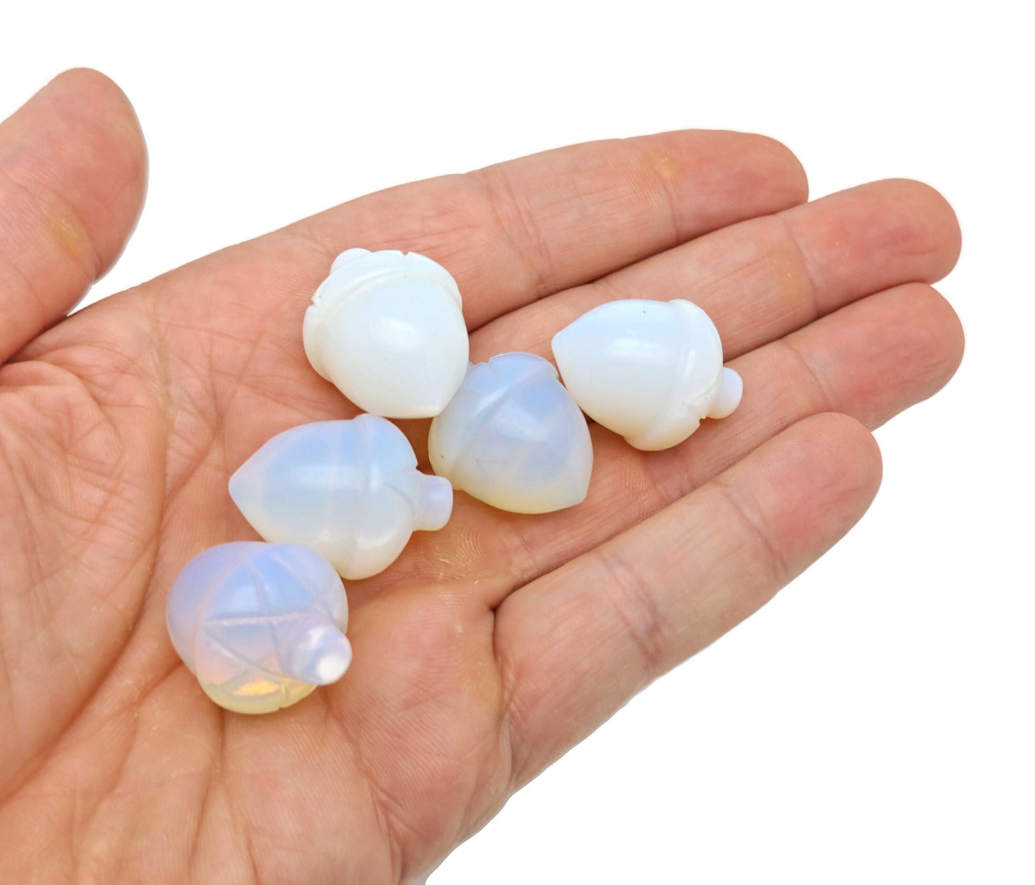 Opalite Crystal Acorn Carved Gemstone - Home Crystal Decoration  - 26mm - AC1020