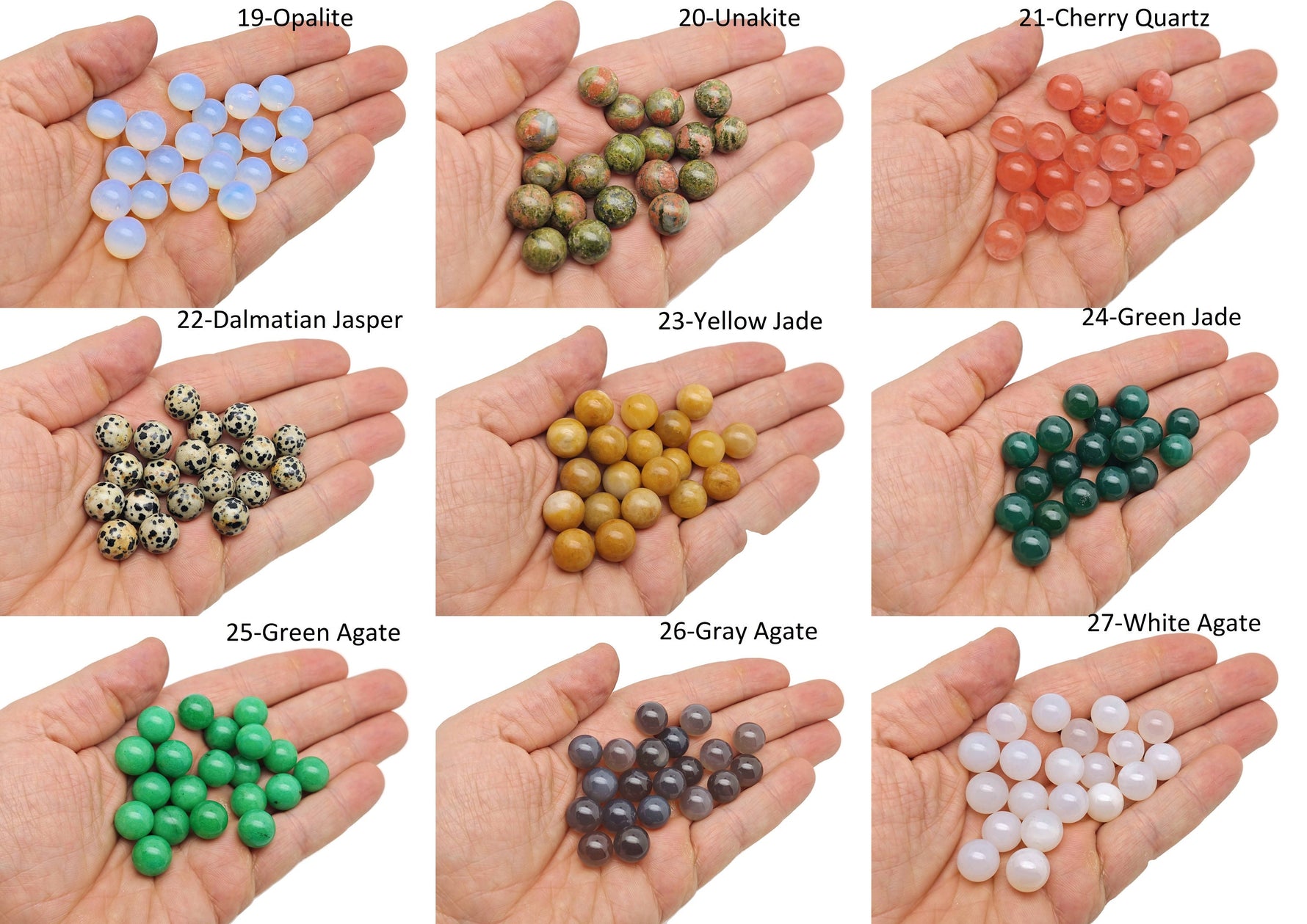 12mm mixed gemstone crystal sphere from GemstoneGO, showcasing colorful polished crystal ball with vibrant gemstone hues.