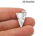 Triangle shape crystal pendant from GemstoneGO, ideal for jewelry making, shown in a mixed bulk wholesale set.