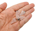 Triangle-shaped crystal pendant from GemstoneGO, ideal for jewelry making, shown in a close-up image with vibrant facets.