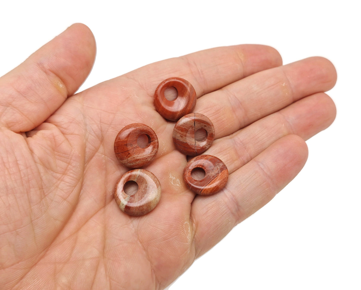 Colorful gemstone crystal donut with Pi symbol, 18mm healing rock from GemstoneGO, featuring a polished mixed gemstone surface.