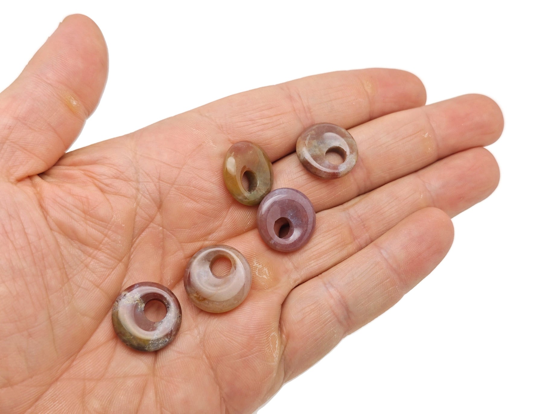 18mm Gemstone Crystal Donut featuring Pi Stone design from GemstoneGO, showcasing colorful healing rocks in a mixed variety.