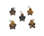Tiger Eye gingerbread-shaped cookies men crystal pendant from GemstoneGO, featuring mineral specimen details and rich color.