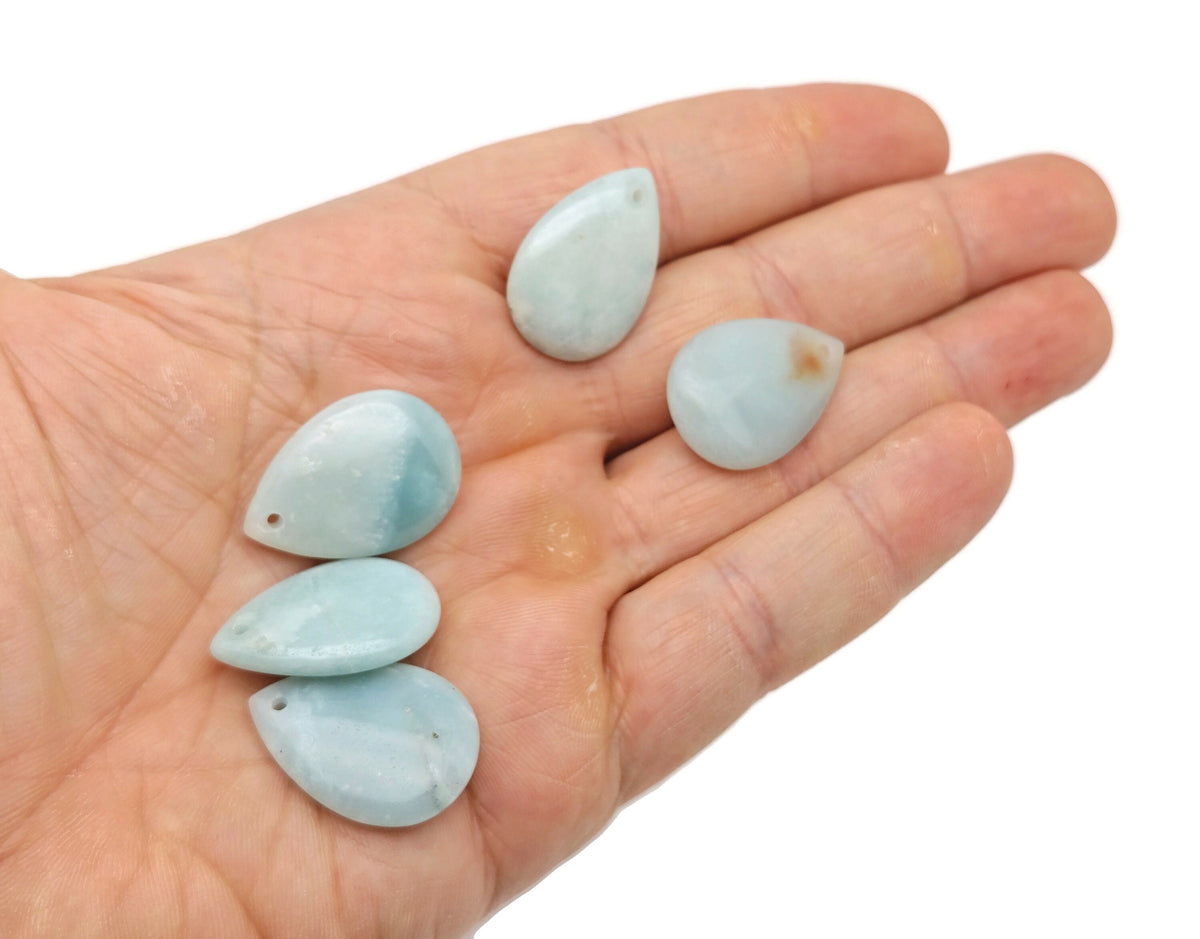 Amazonite dainty drop crystal pendant by GemstoneGO, perfect for DIY jewelry making, featuring a delicate blue-green gemstone.