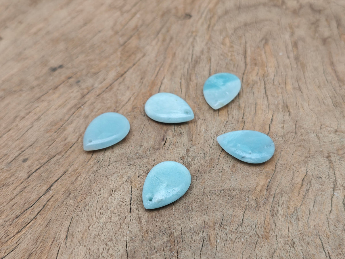 Amazonite dainty drop crystal pendant from GemstoneGO, perfect for DIY jewelry making with a sleek, polished gemstone design.