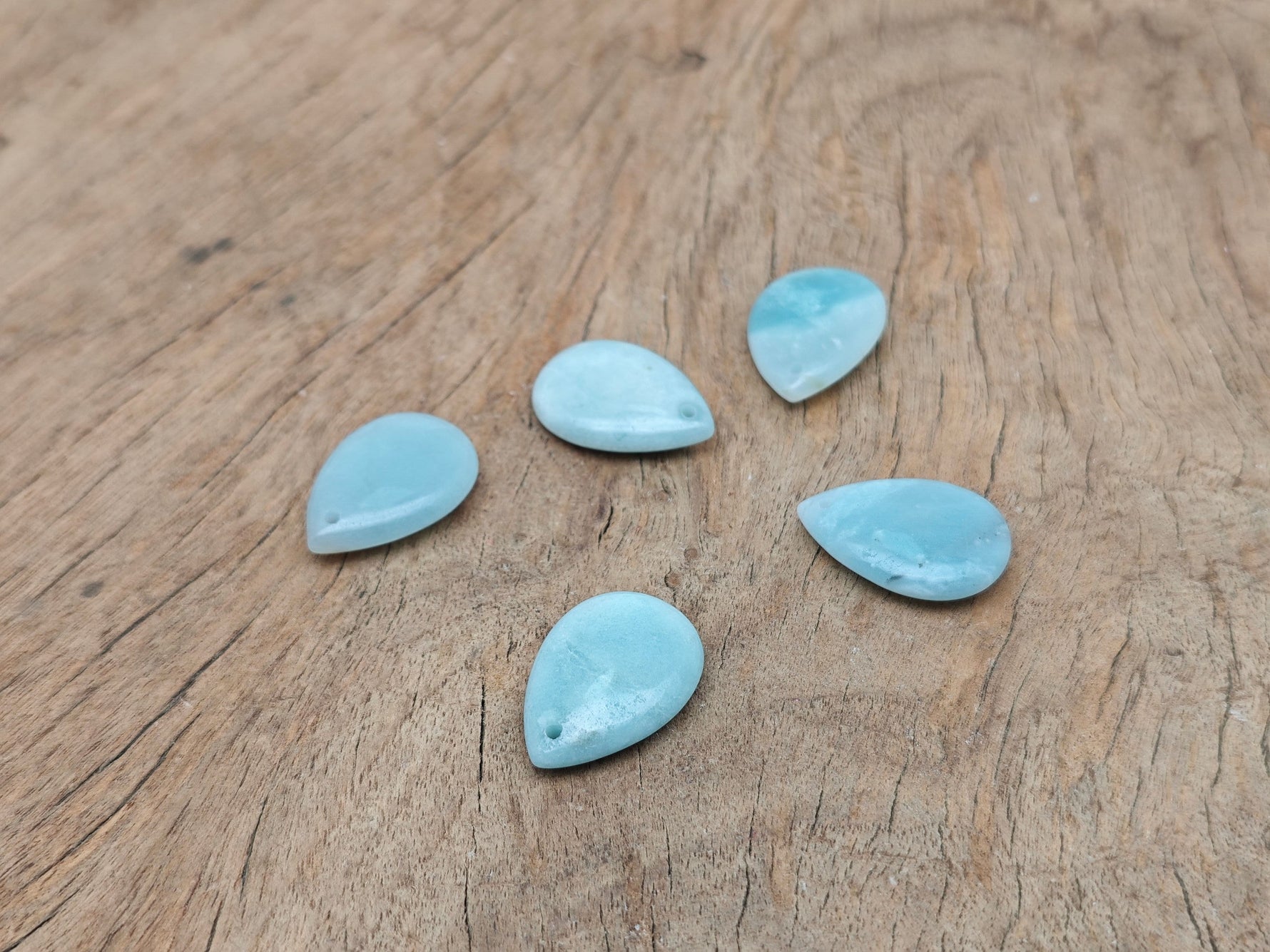 Amazonite dainty drop crystal pendant from GemstoneGO, perfect for DIY jewelry making with a sleek, polished gemstone design.
