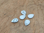 Dainty Howlite drop crystal pendant for DIY jewelry making, featuring a smooth white gemstone with subtle gray veining.