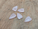 Rose quartz long heart pendant featuring a heart-shaped healing gemstone with a silver chain, crafted by GemstoneGO.