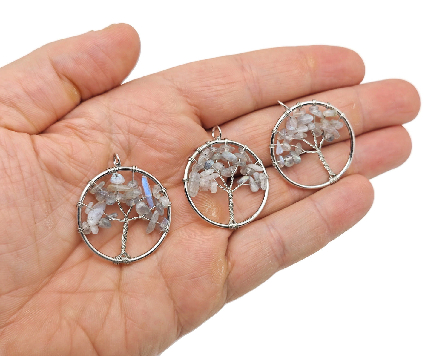 Moonstone Tree Of Life Gemstone Pendant - Bulk Wholesale Crystals - NC1581