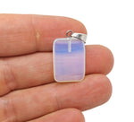 Opalite rectangle crystal pendant from GemstoneGO, showcasing a smooth, polished gemstone with a sleek rectangular shape.