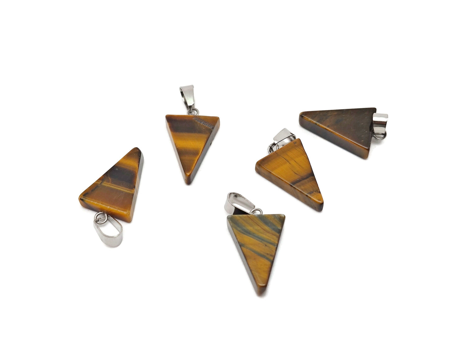 Tiger Eye Triangle Shape Crystal Pendant - Bulk Wholesale - NC1616