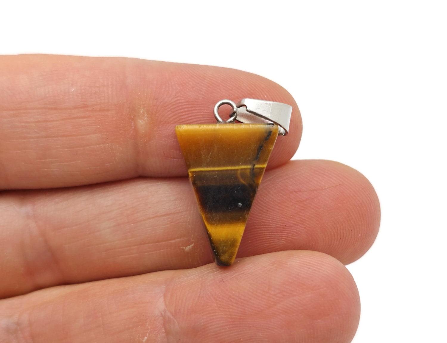 Tiger Eye Triangle Shape Crystal Pendant - Bulk Wholesale - NC1616