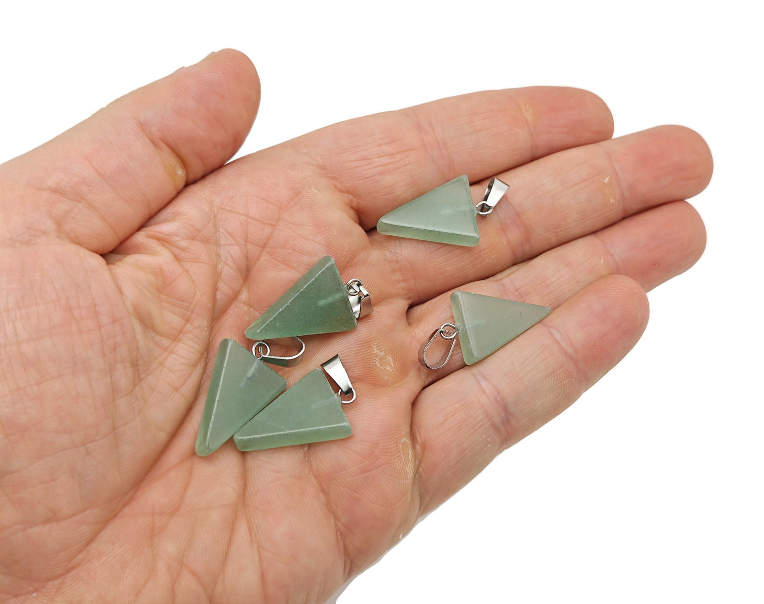 Aventurine Triangle Shape Crystal Pendant - Bulk Wholesale - NC1619