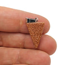 Goldstone triangle-shaped crystal pendant by GemstoneGO, showcasing a shimmering gold-colored gemstone with a smooth triangular design.