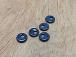 Blue Goldstone crystal donut pendant, 18mm Pi Stone from GemstoneGO featuring a polished, vibrant blue and gold sparkle finish.