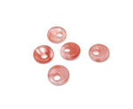 Cherry Quartz crystal donut pendant, 18mm Pi Stone by GemstoneGO, showcasing the vibrant red and pink hues of the gemstone.