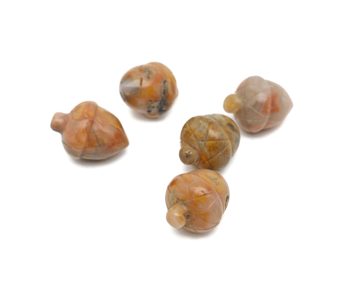 Crystal Acorn carved gemstone from GemstoneGO, 26mm, ideal for Reiki healing and home decoration, featuring mixed gemstone colors.