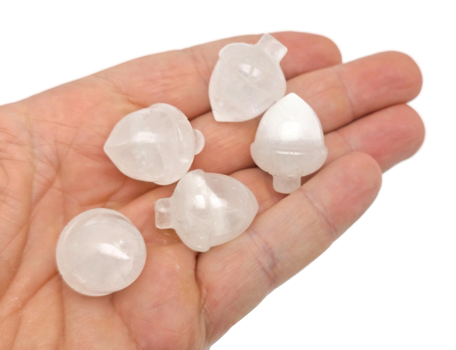 Clear Quartz Crystal Acorn Carved Gemstone - Home Crystal Decoration - 26mm - AC1006