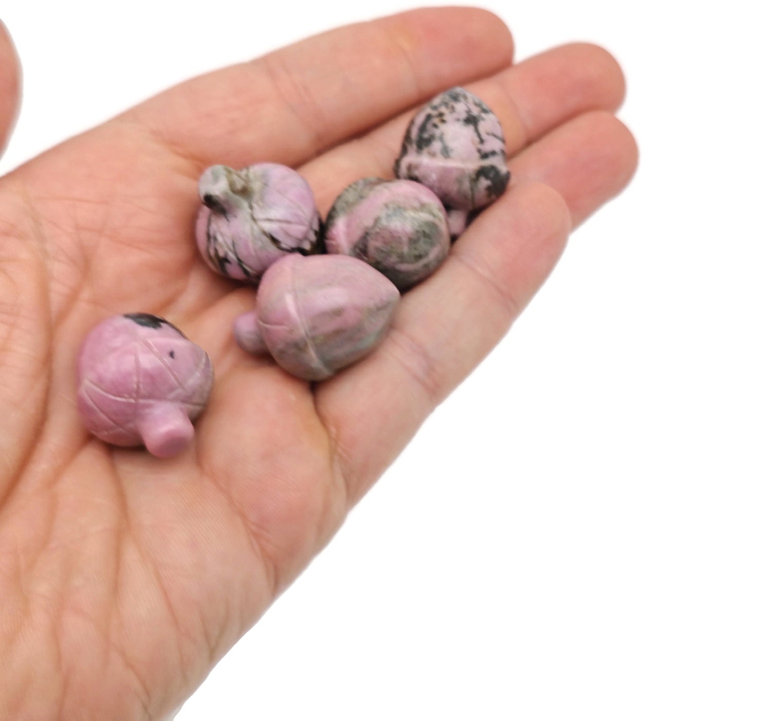 Rhodonite Crystal Acorn Carved Gemstone - Home Crystal Decoration - 26mm - AC1008