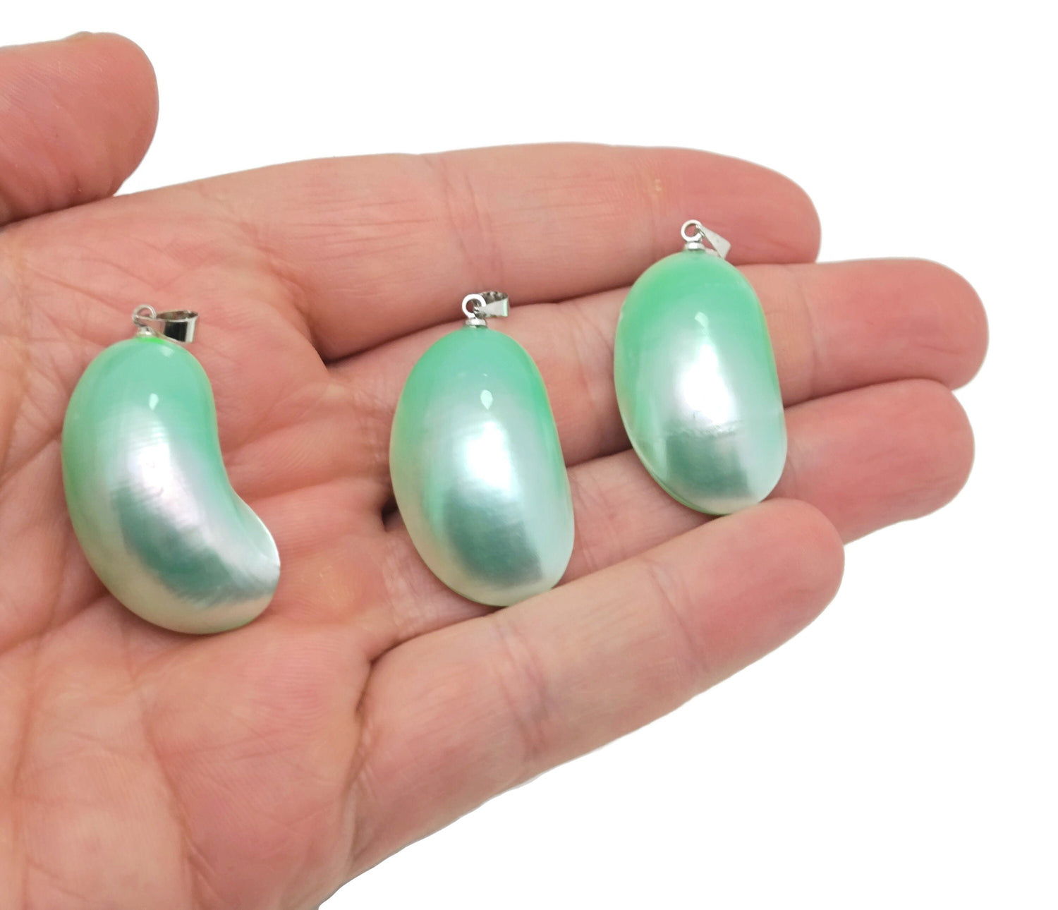 Green Natural Pearl Pendant - Making Jewelry - Bulk Crystal - NC1012