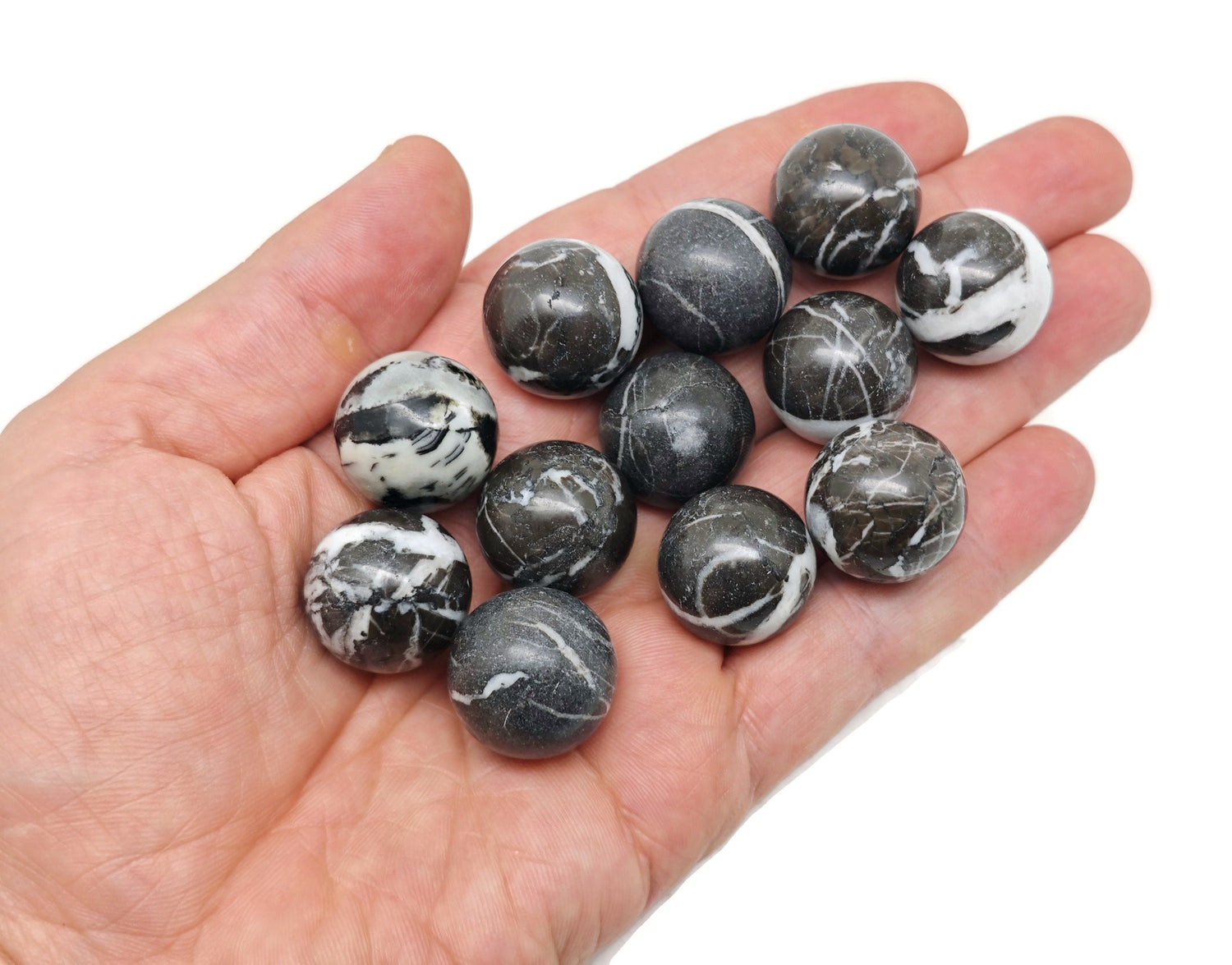 Sphère de calcite zébrée - Pierre de guérison - Boule de cristal - Décoration en cristal - 20 mm - SP1096