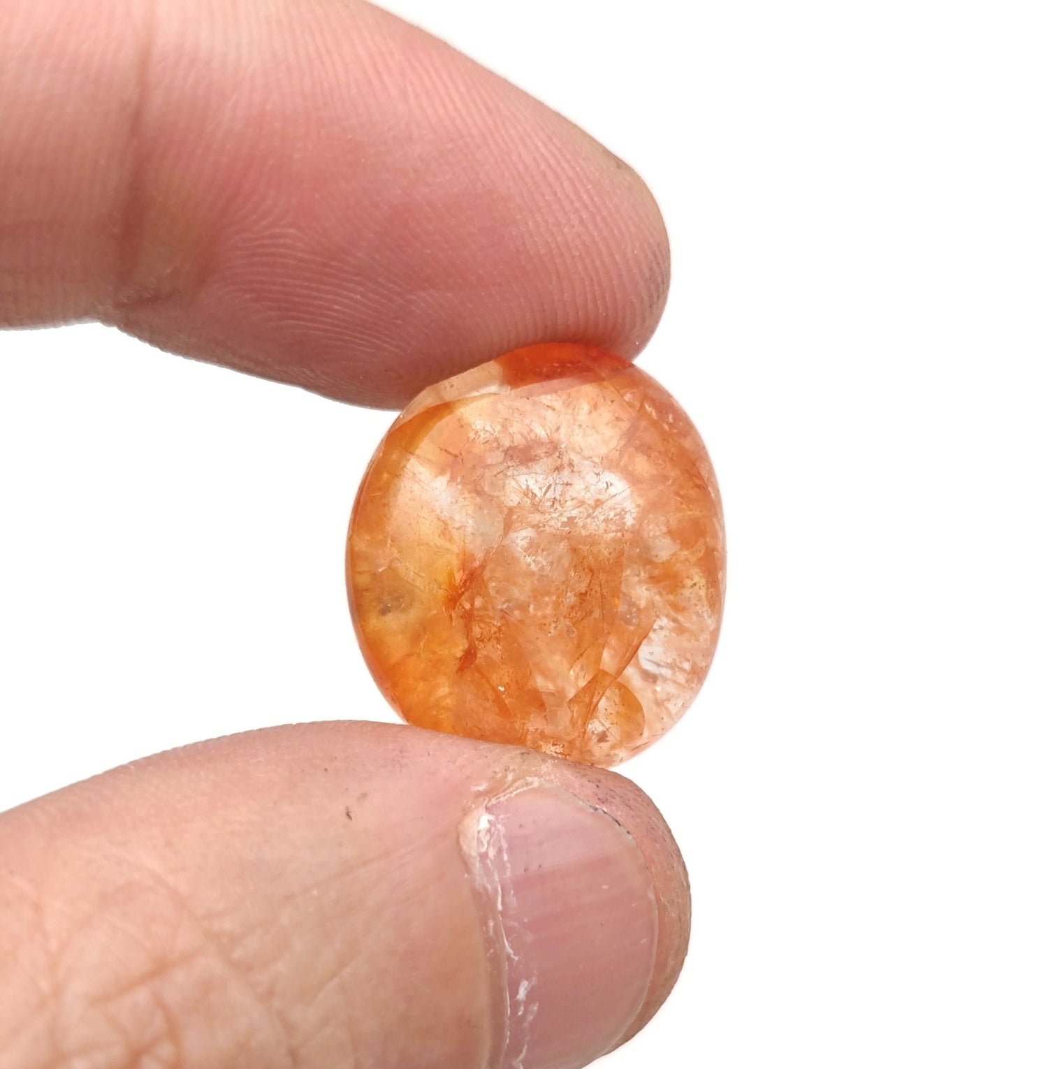 Fire Quartz Tumbled Stone - Red Hematoid Quartz Stone - TU1261